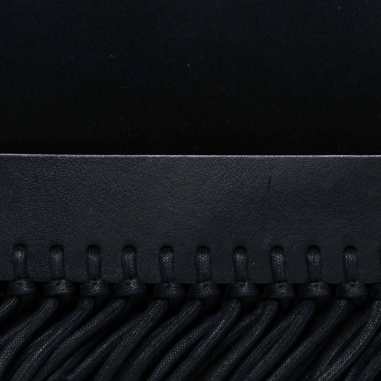 Lambskin Suede Fringe Bianca Handbag Black