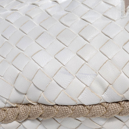 Bottega Veneta Nappa Intrecciato Flower Medium Veneta Hobo White 10 of 11