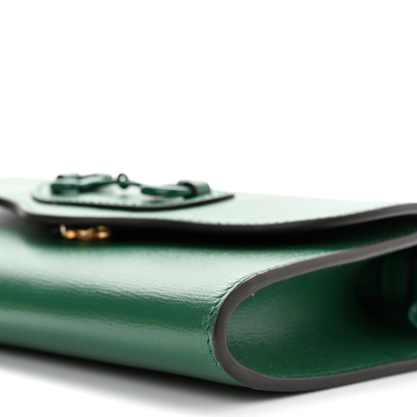 Azalea Calfskin Web Monochrome Mini Horsebit 1955 Chain Shoulder Bag Emerald