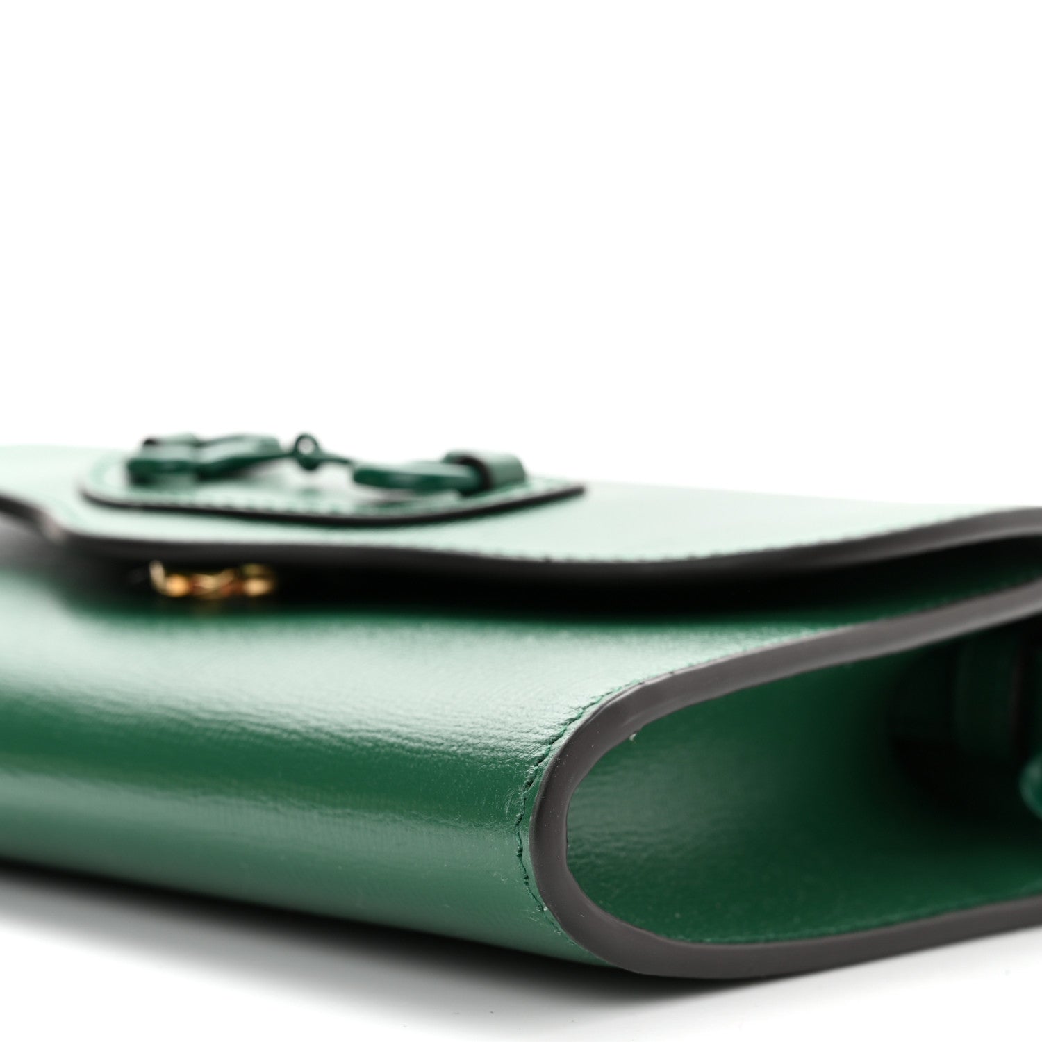 Gucci Azalea Calfskin Web Monochrome Mini Horsebit 1955 Chain Shoulder Bag Emerald 10 of 13