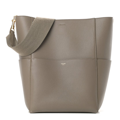 Celine Soft Grained Calfskin Sangle Bucket Bag Taupe 1 of 15