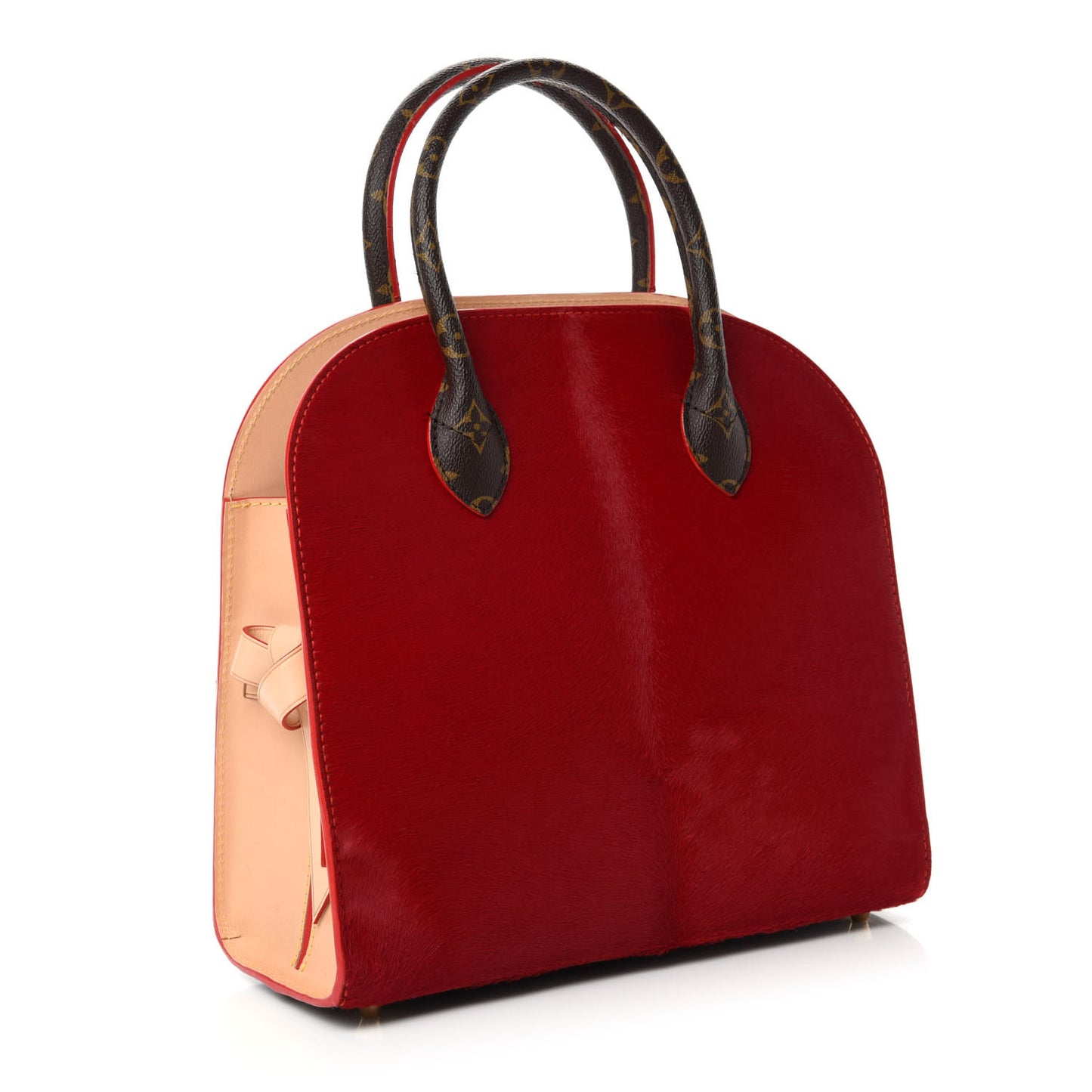 Monogram Calf Hair Spikes Iconoclasts Christian Louboutin Tote Red