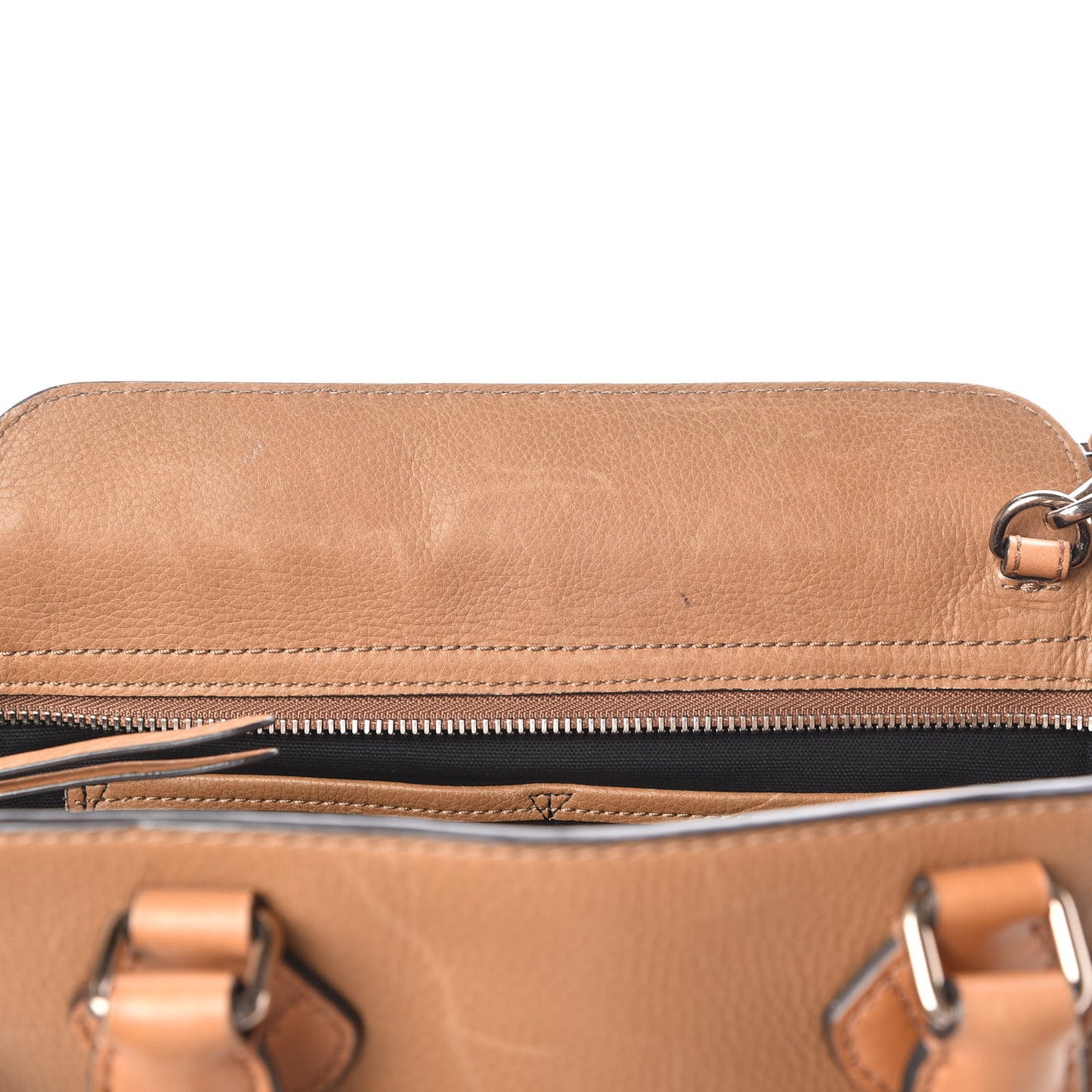 Mega Check Grained Calfskin Medium Harcourt Satchel Saddle Brown
