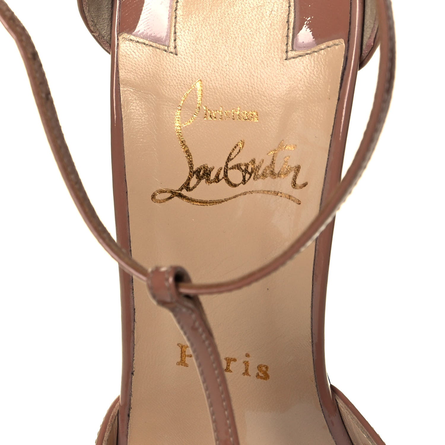 Christian Louboutin Patent Senora 100 Sandals 38 Nude 7 of 7