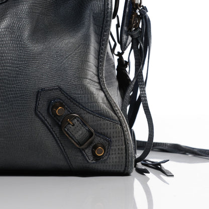Balenciaga Agneau Classic Hardware Lizard Embossed City Dark Night 6 of 13