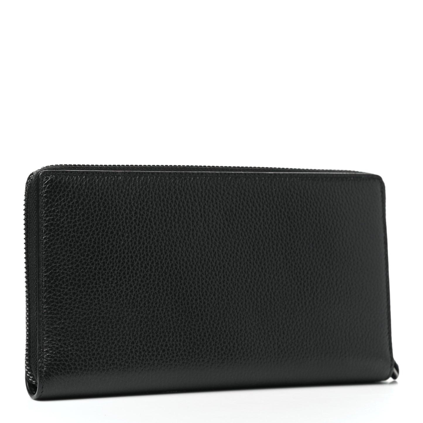Grained Calfskin Neo Classic Continental Zip Around Wallet Black