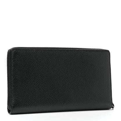 Balenciaga Grained Calfskin Neo Classic Continental Zip Around Wallet Black 3 of 8