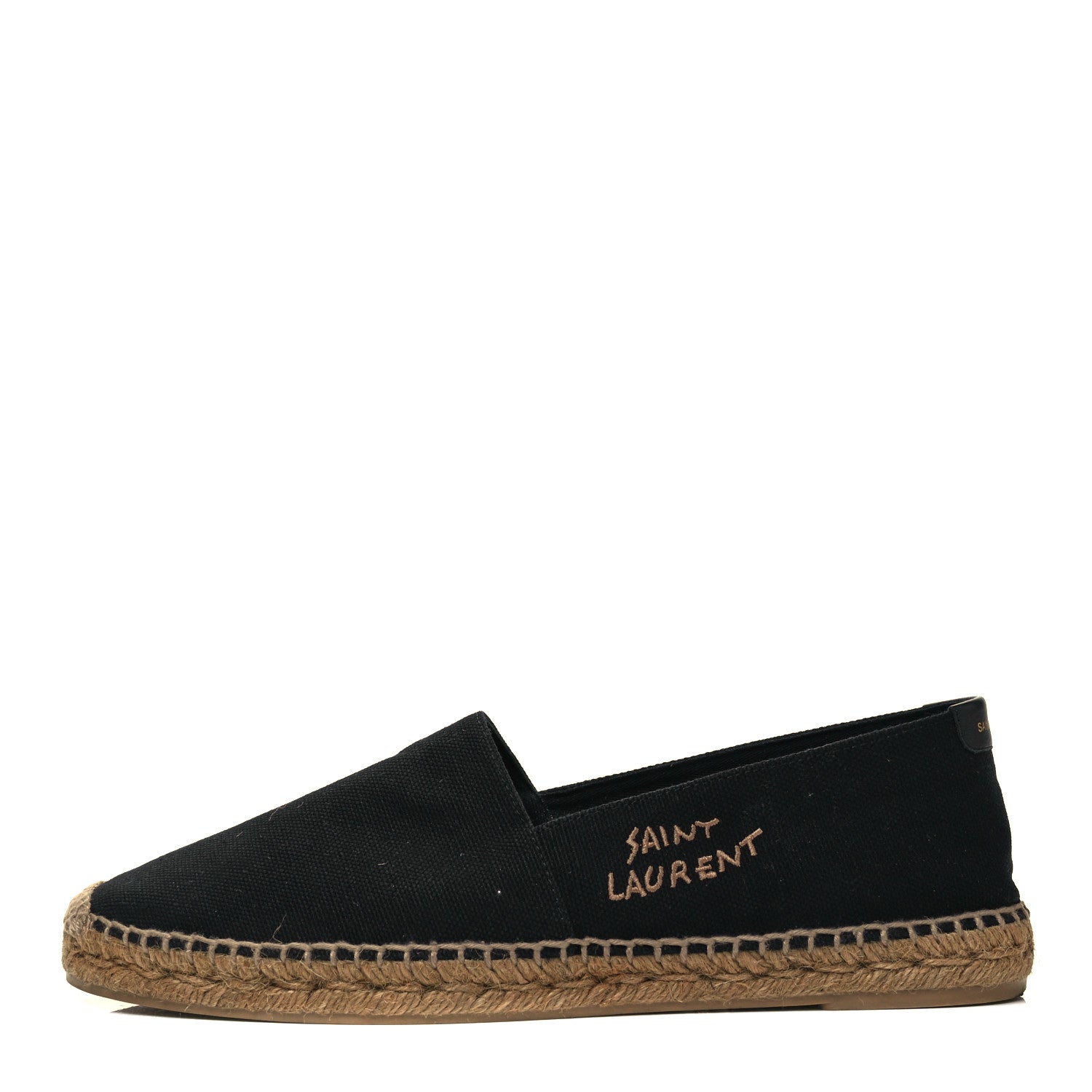 Saint Laurent Canvas Nappa Elba Light Logo Embroidered Mens Espadrilles 44 Black 1 of 6