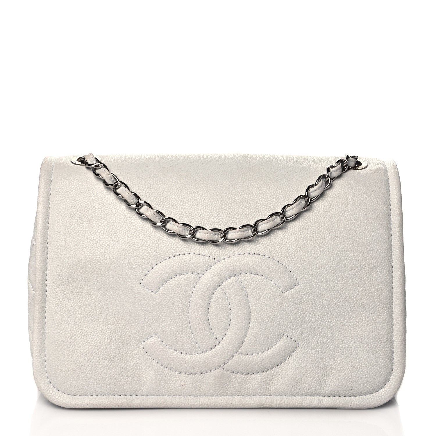 Chanel Caviar Large Timeless CC Flap White 1 of 13