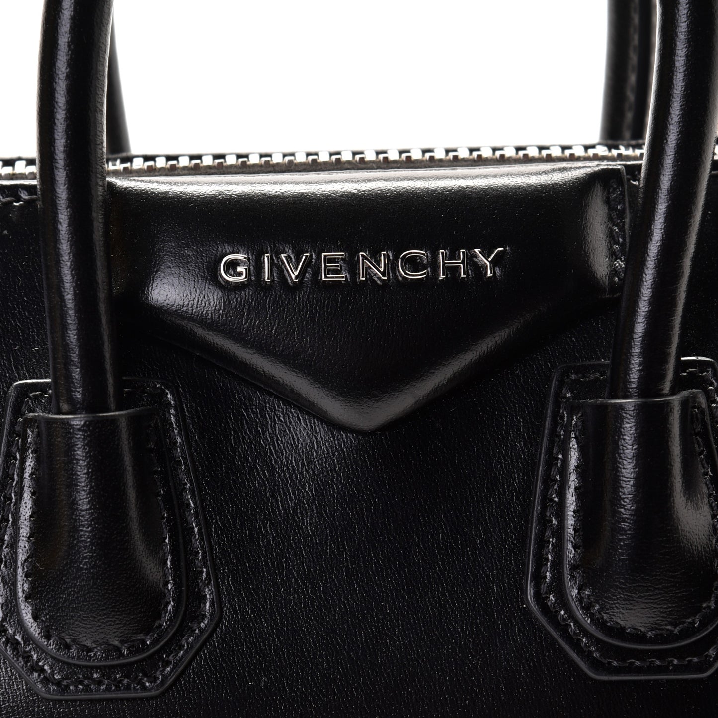 Shiny Lord Calfskin Mini Antigona Black