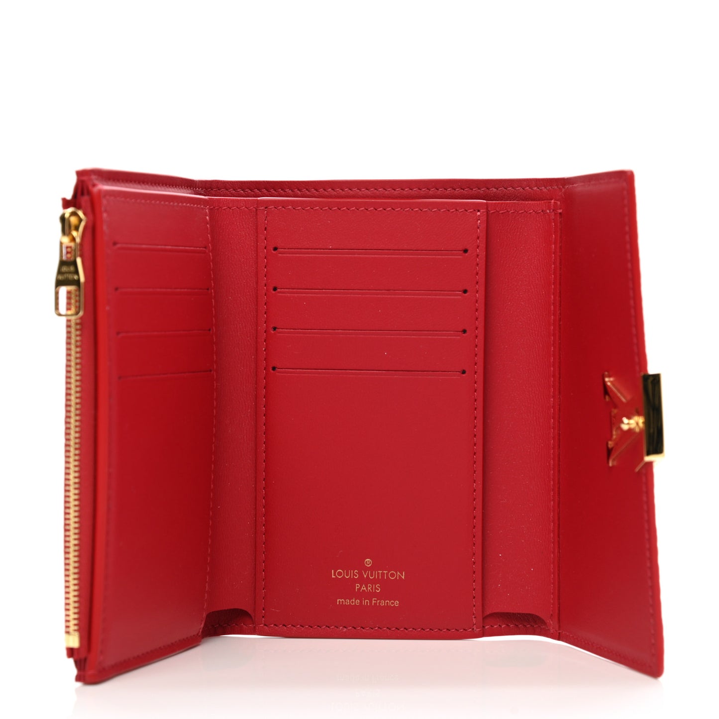 Taurillon Capucines Compact Wallet Scarlet