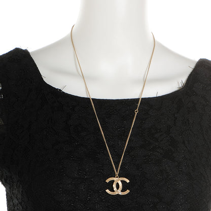 Chanel Pearl Crystal Leaf CC Necklace Gold 2 of 3