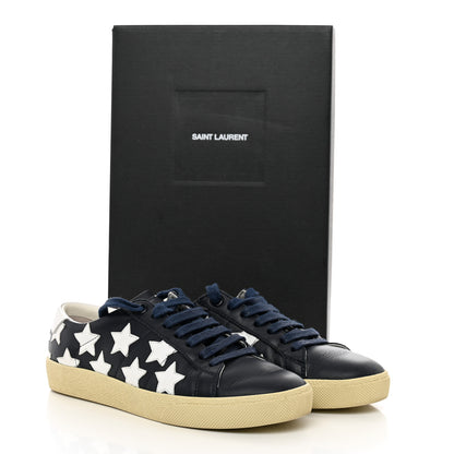 Saint Laurent Calfskin Star Court Sneakers Navy White Optique 36.5 9 of 9