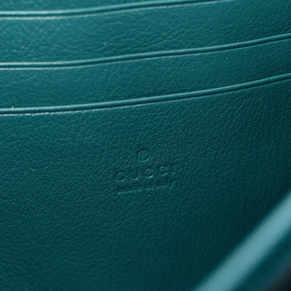 Gucci Azalea Calfskin Enamel Matelasse Diagonal Torchon GG Marmont Chain Wallet Imperial Blue Pavone 6 of 11