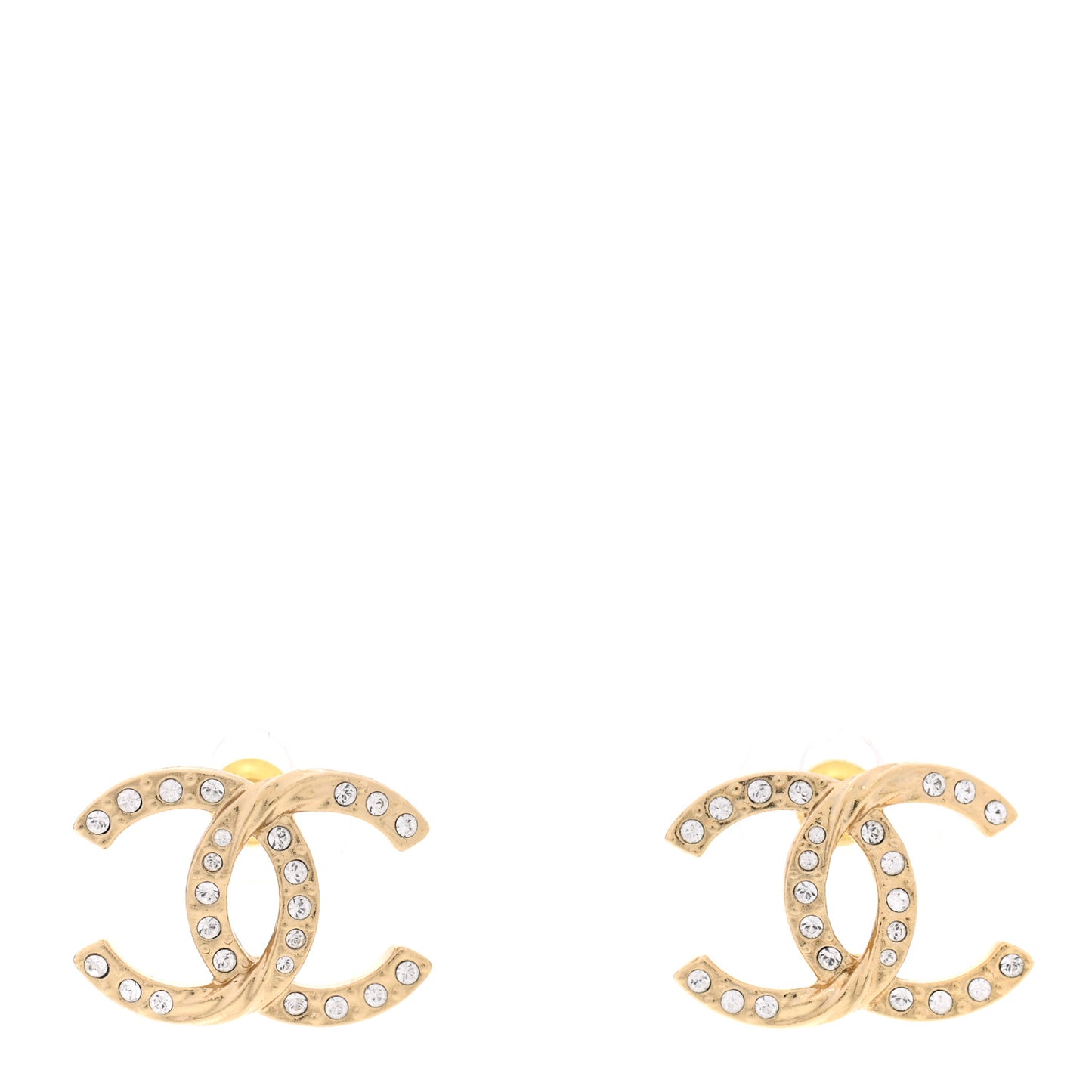 Crystal Twist CC Earrings Gold