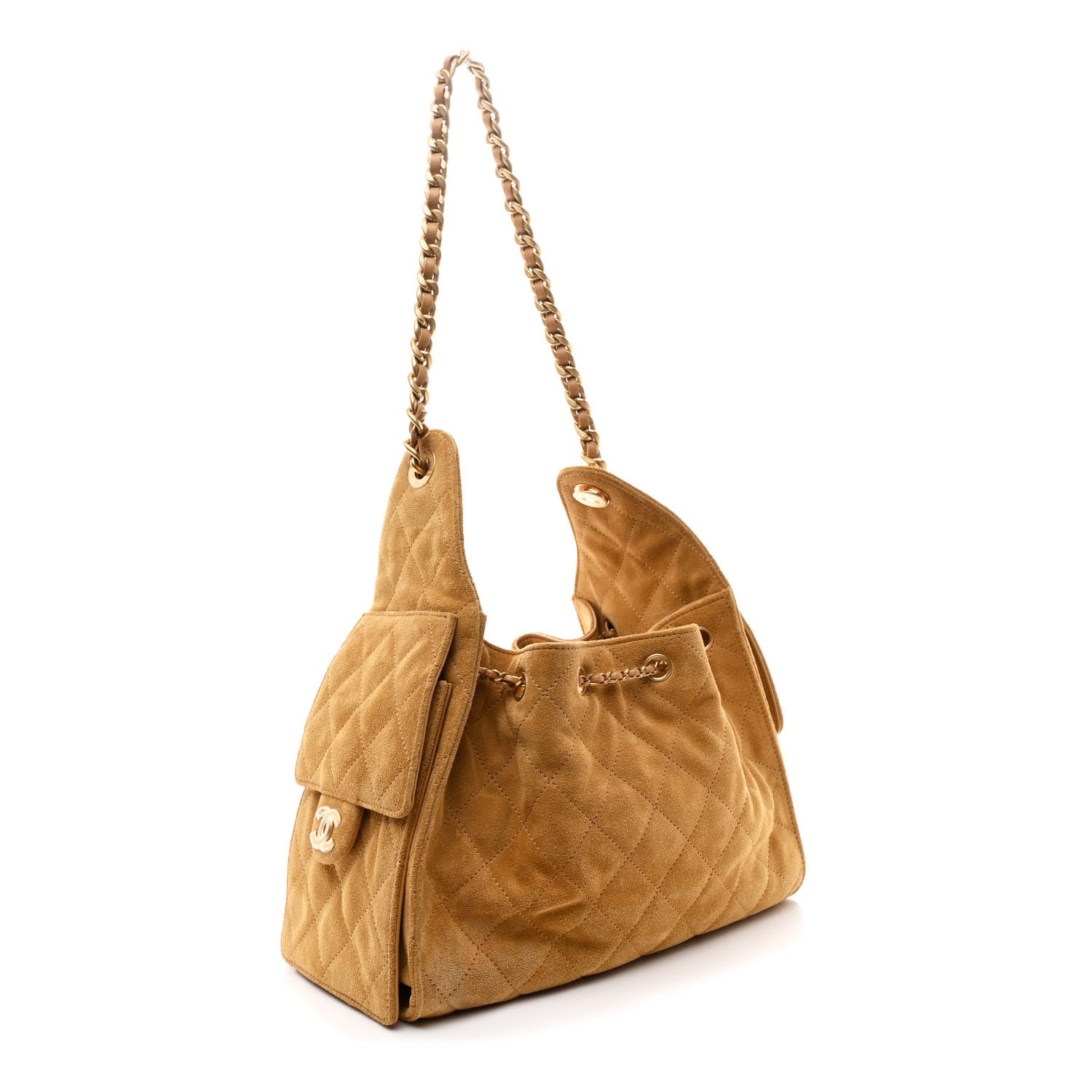 Chanel Suede Quilted Small Chanel 25 Handbag Beige 3 of 10