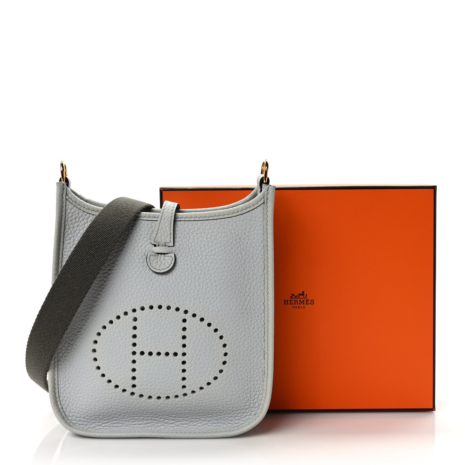 Hermes Taurillon Clemence Amazone Evelyne TPM Bleu Pale Etain 9 of 9