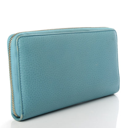Gucci Pebbled Calfskin Soho Zip Around Wallet Deep Cobalt 3 of 9