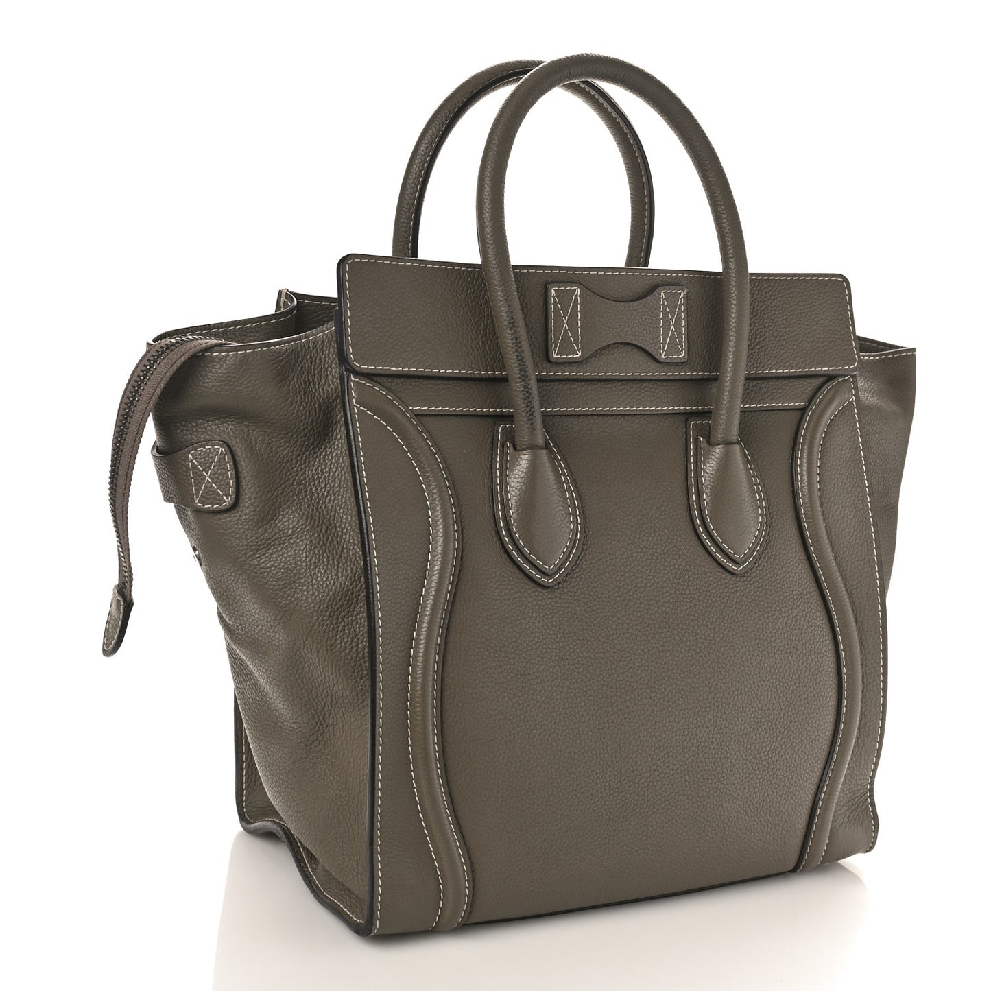 Drummed Calfskin Mini Luggage Souris