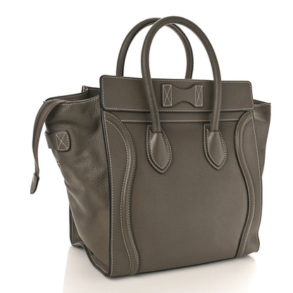 Celine Drummed Calfskin Mini Luggage Souris 2 of 11