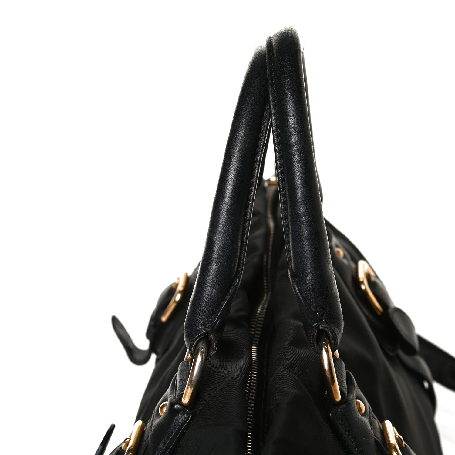 Prada Tessuto Nylon City Calfskin Shoulder Bag Black 15 of 21