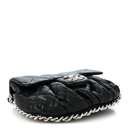 Chanel Washed Lambskin Quilted Mini Chain Around Flap Black 4 of 10