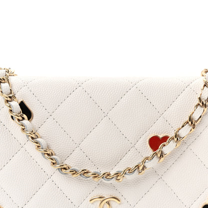 Chanel Caviar Quilted Enamel Coco Casino Wallet On Chain WOC White 9 of 12