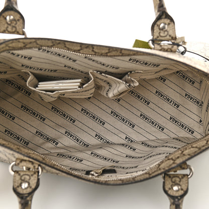 Balenciaga X GUCCI GG Supreme Monogram Neo Classic Silver Hardware City Beige Ebony 5 of 9