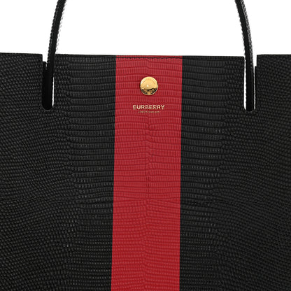 Burberry Calfskin Lizard Embossed Large Title Tote Black 9 of 11