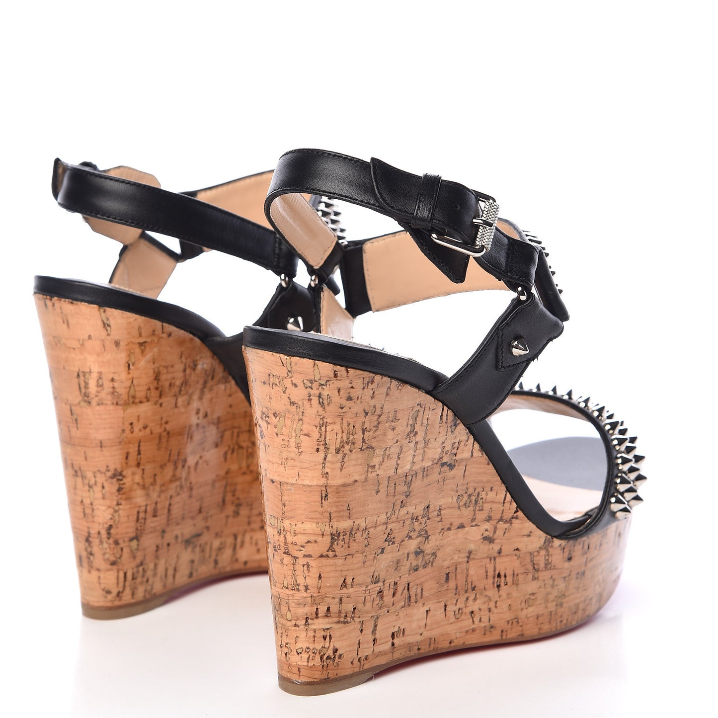 Calfskin Bikee Bike Zeppa 120 Wedges 37.5 Black