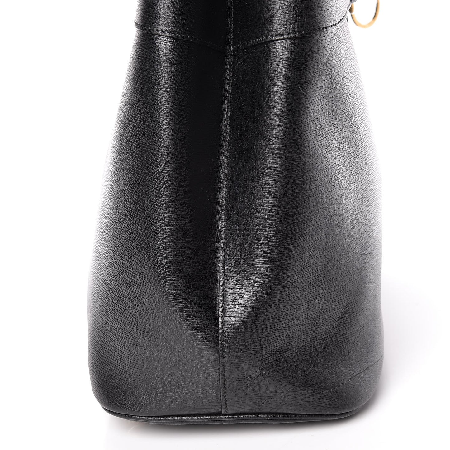 Textured Calfskin Large Bright Bit Tote Black