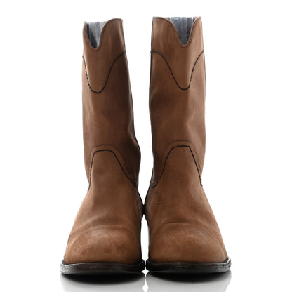 Chanel Nubuck CC Short Boots 39 Light Brown 2 of 17