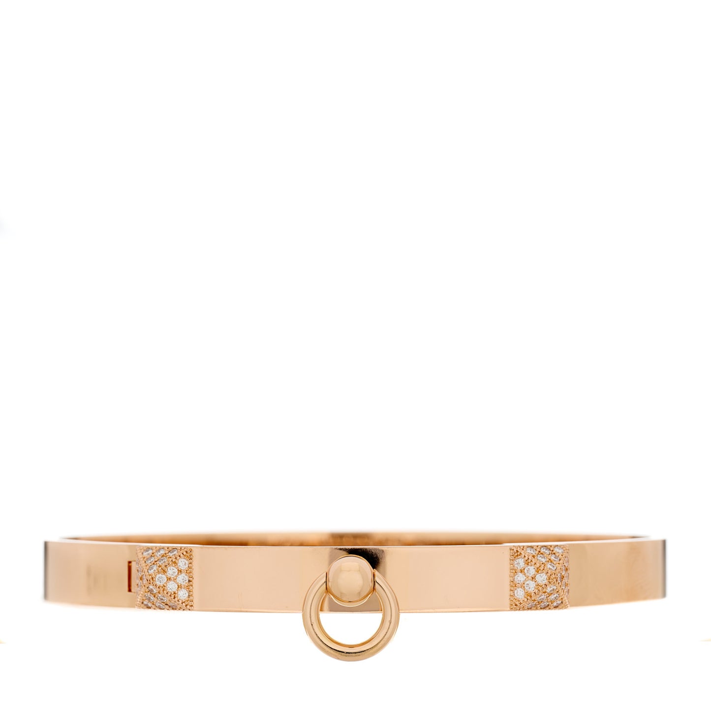 18K Rose Gold Diamond PM Collier De Chien Bracelet SH