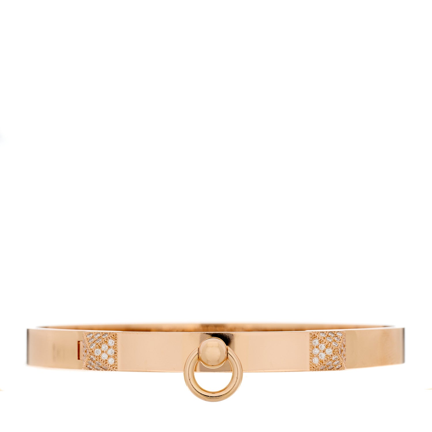 Hermes 18K Rose Gold Diamond PM Collier De Chien Bracelet SH 1 of 4