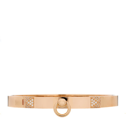 Hermes 18K Rose Gold Diamond PM Collier De Chien Bracelet SH 1 of 4