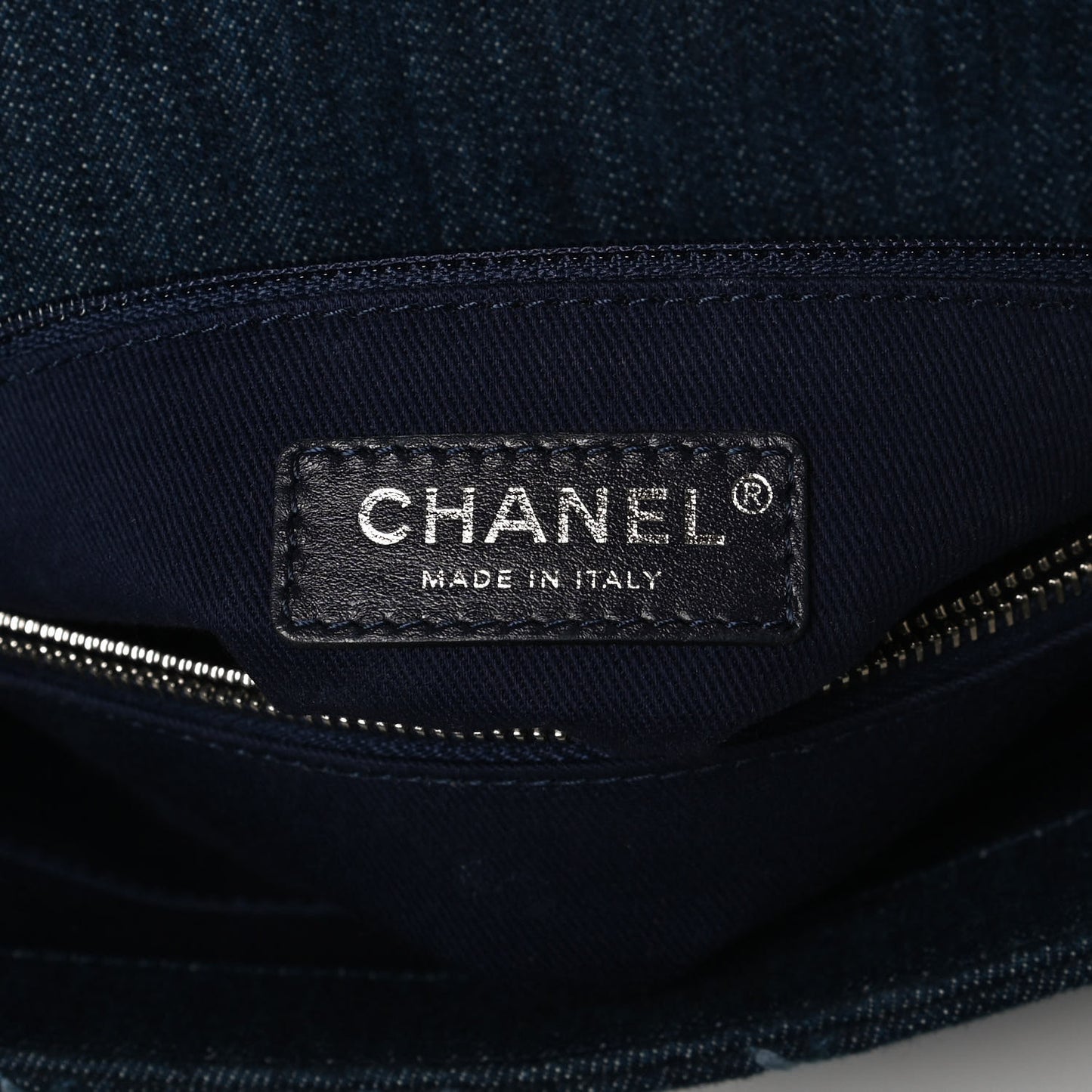 Denim Quilted Small Coco Handle Flap Blue