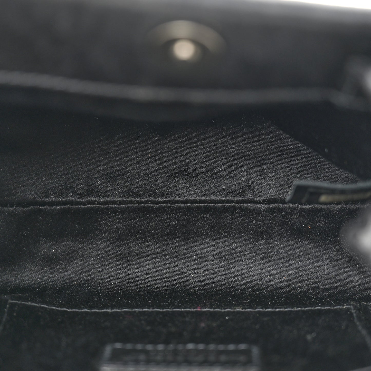 Satin Crystal Small Camellia Evening Bag Black
