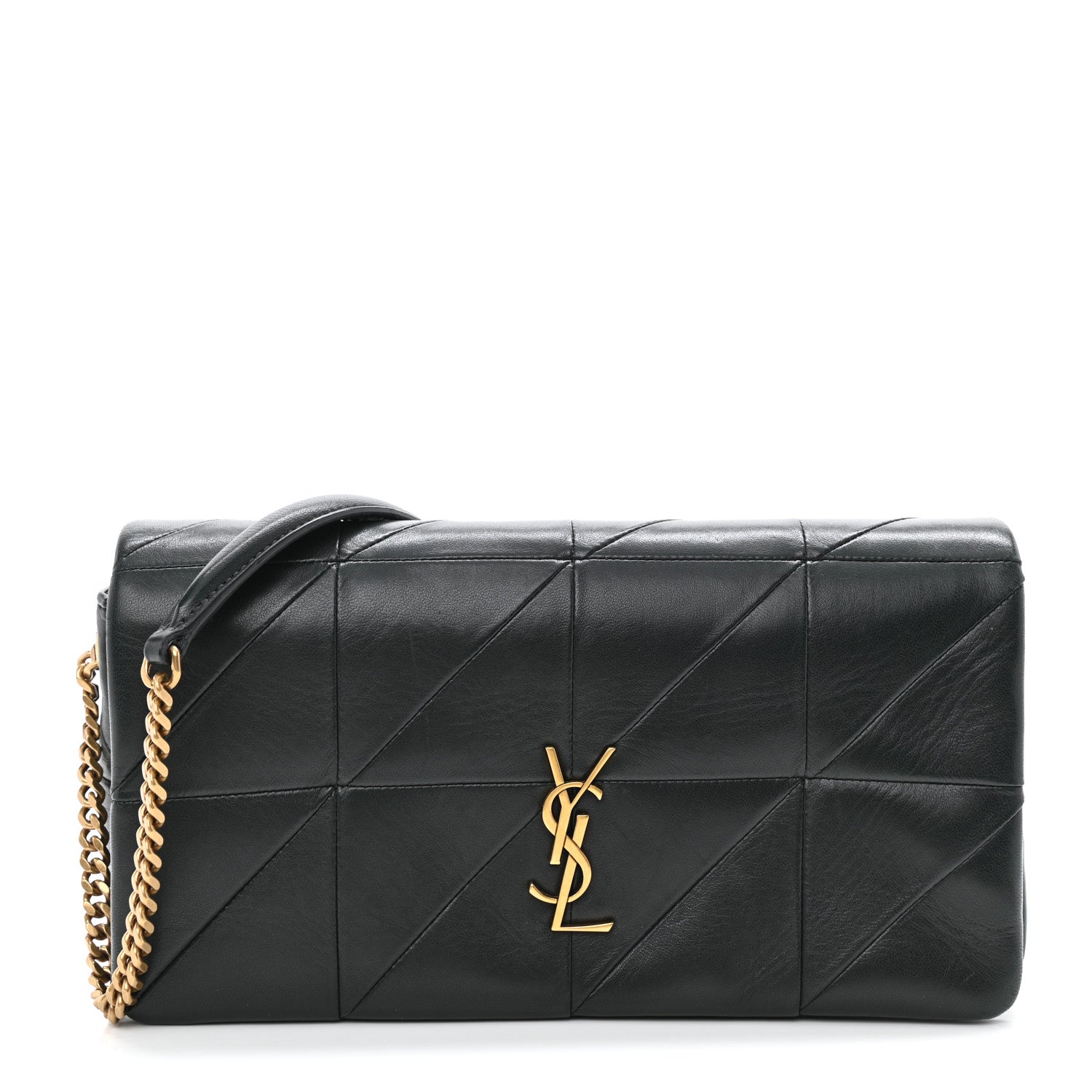 Saint Laurent Lambskin Patchwork Monogram Medium Jamie Baguette Dark Green 4 of 11