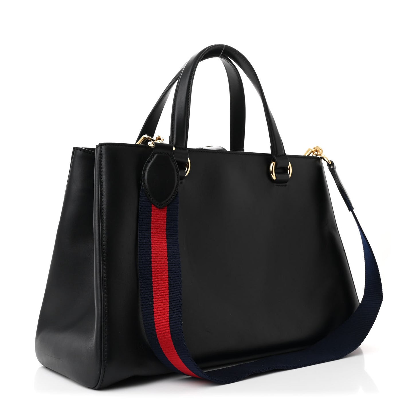 Calfskin Large Sylvie Top Handle Tote Black