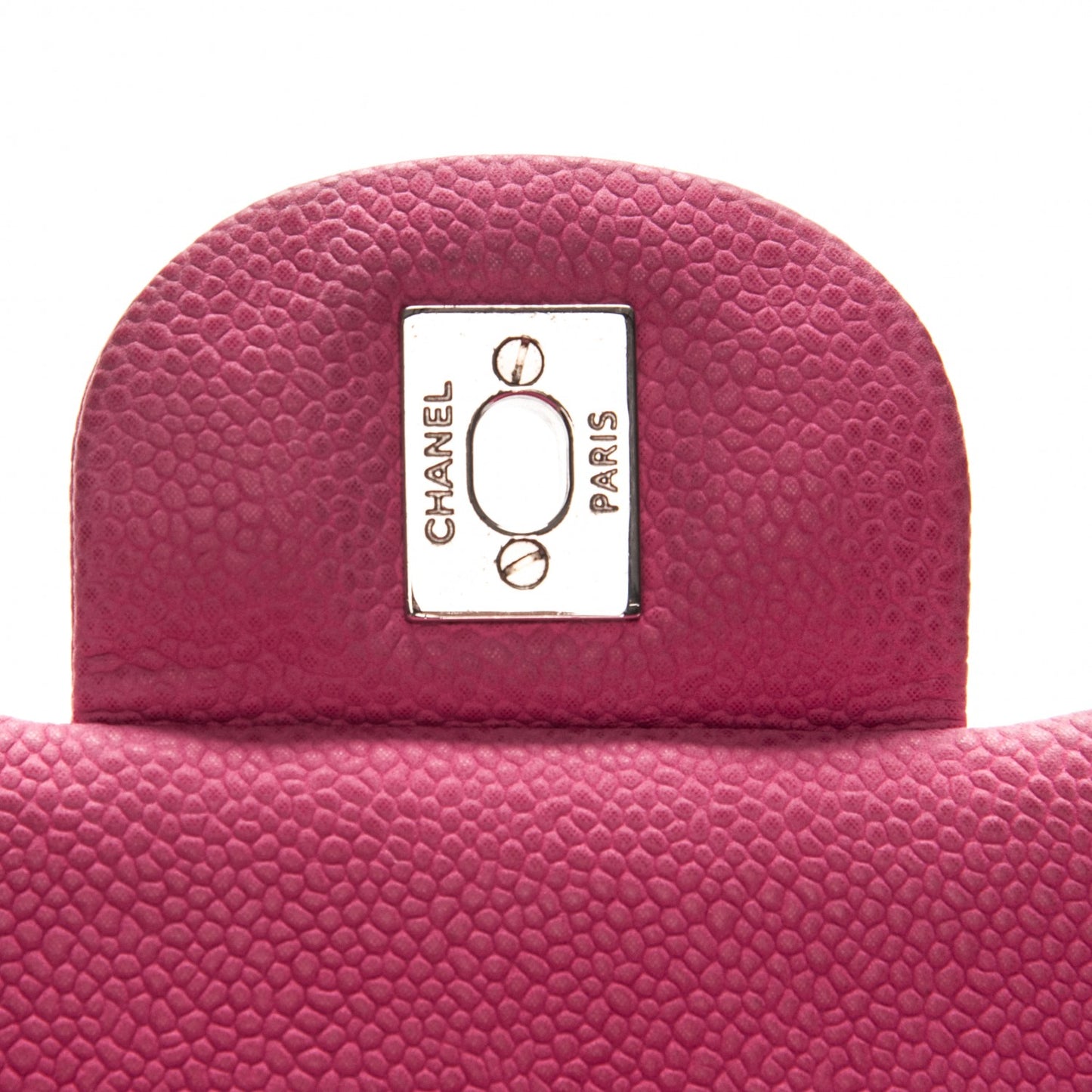 Iridescent Caviar Quilted Jumbo Double Flap Pink