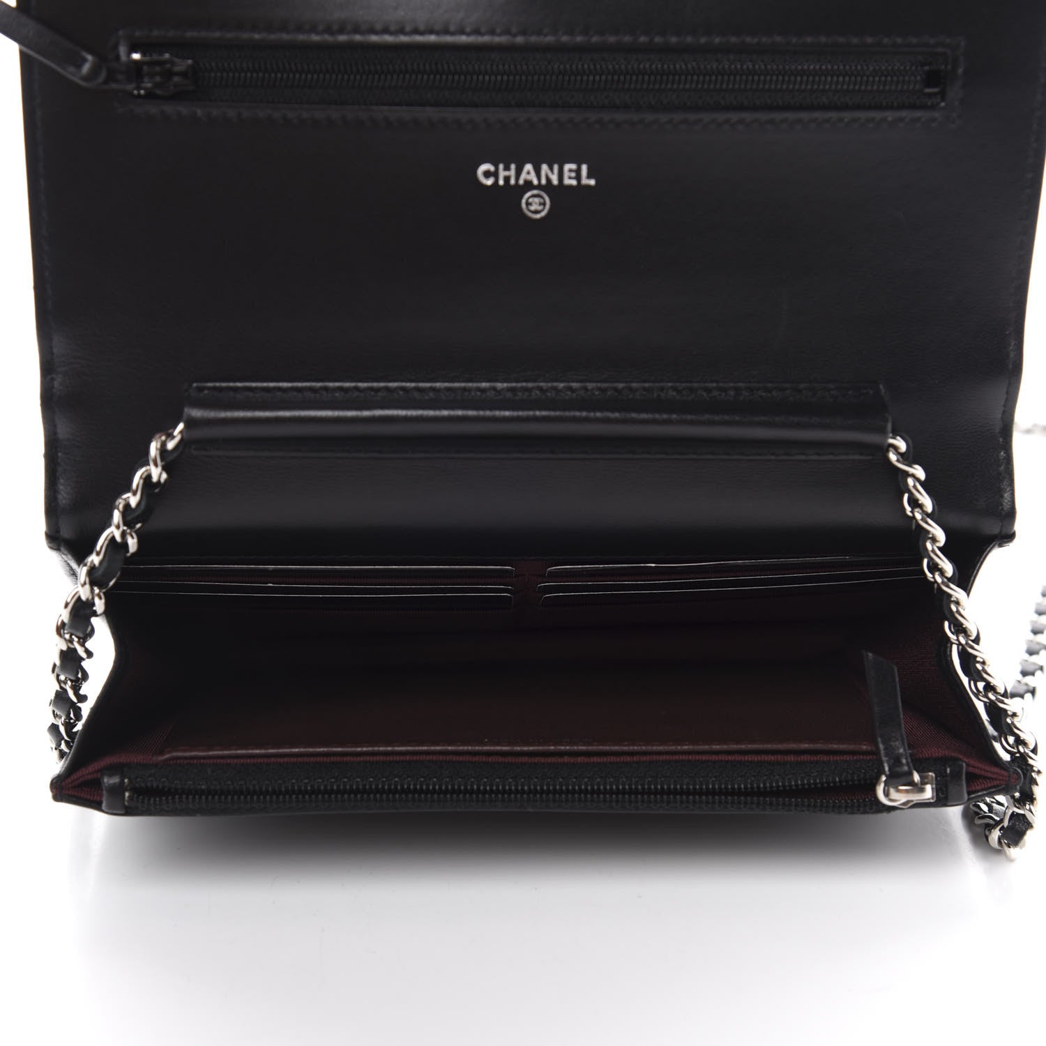 Chanel Lambskin Quilted Wallet On Chain WOC Black 5 of 14