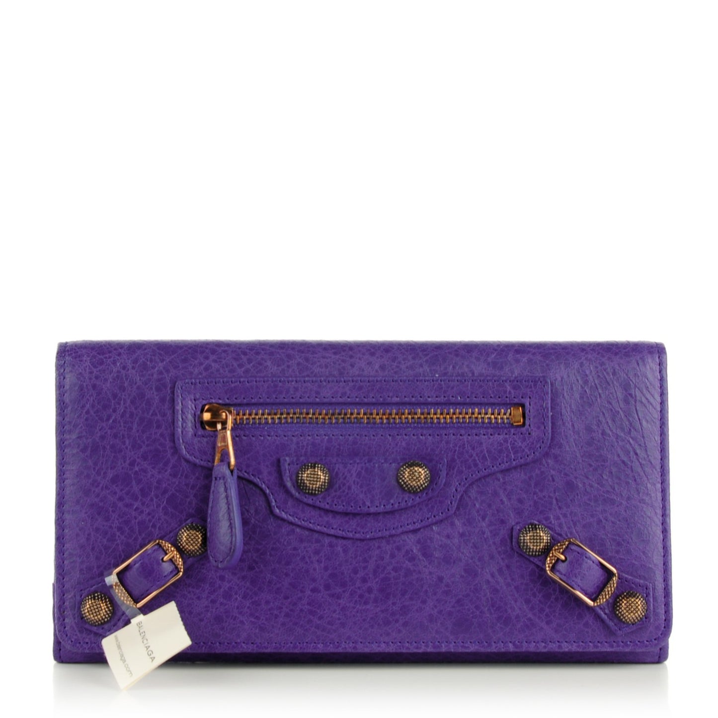 Agneau Giant 12 Rose Gold Hardware Money Wallet Bleu Lavande