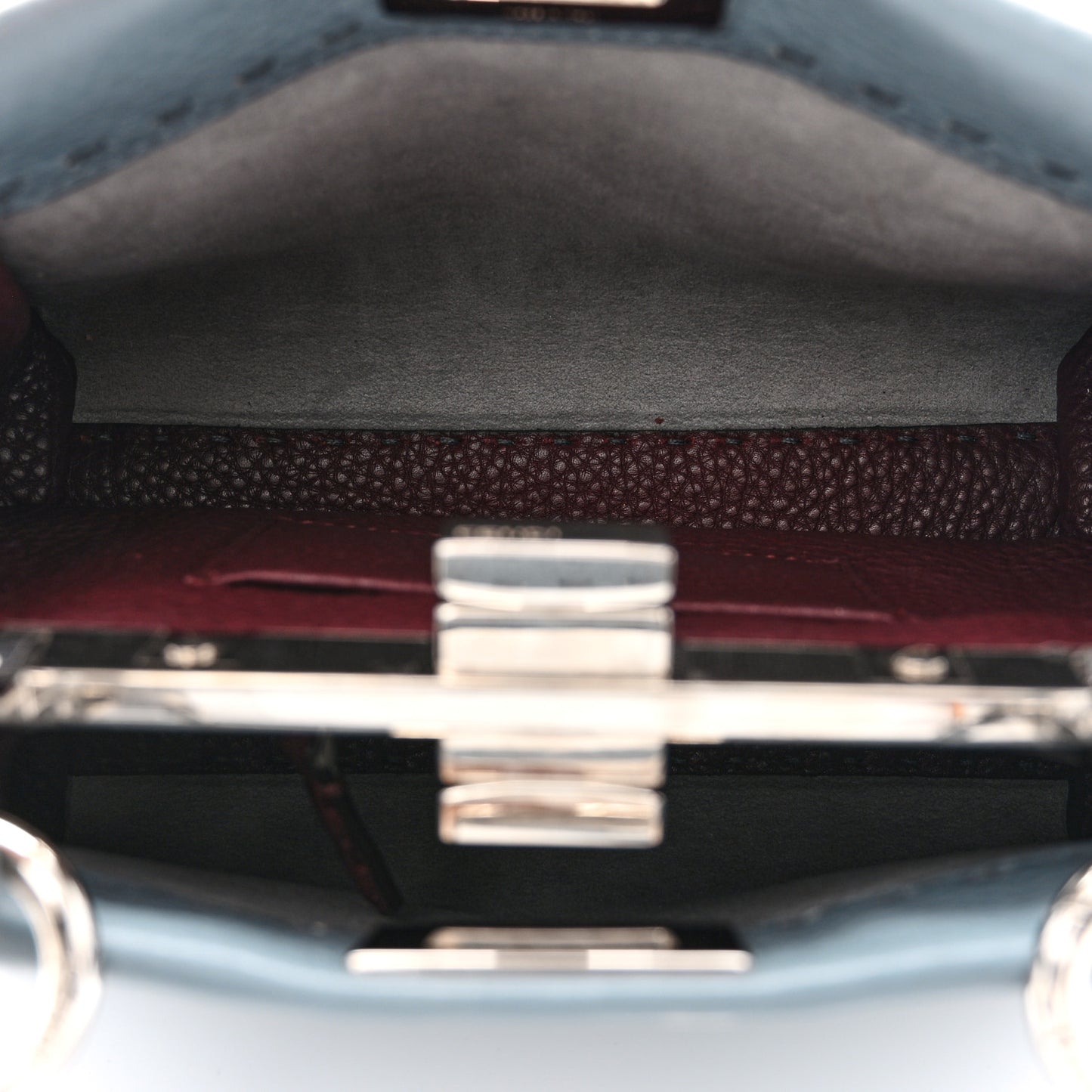 Cuoio Romano Selleria Bi-Color Mini Peekaboo Iconic Satchel Nube Bordeaux