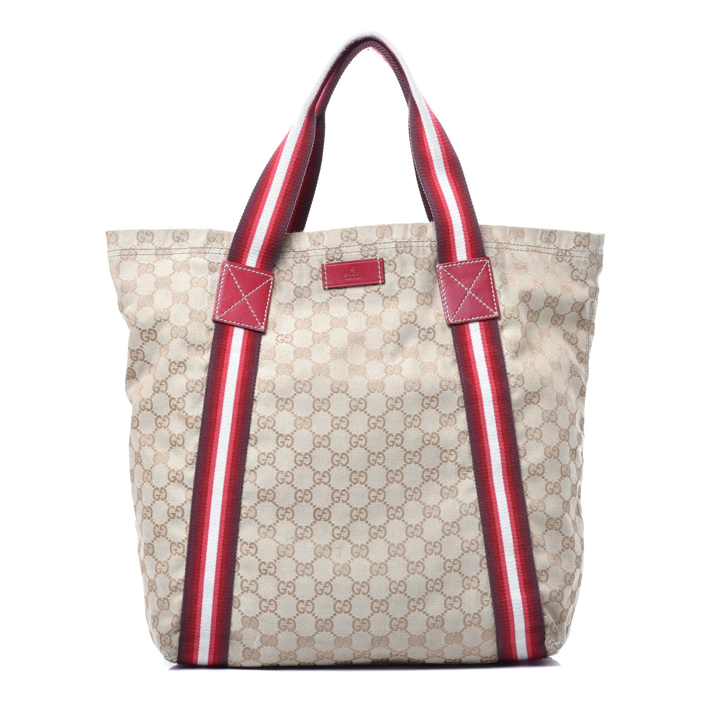 GG Monogram Medium Web Handle Vertical Tote Red