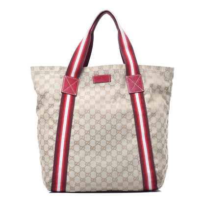 Gucci GG Monogram Medium Web Handle Vertical Tote Red 1 of 9
