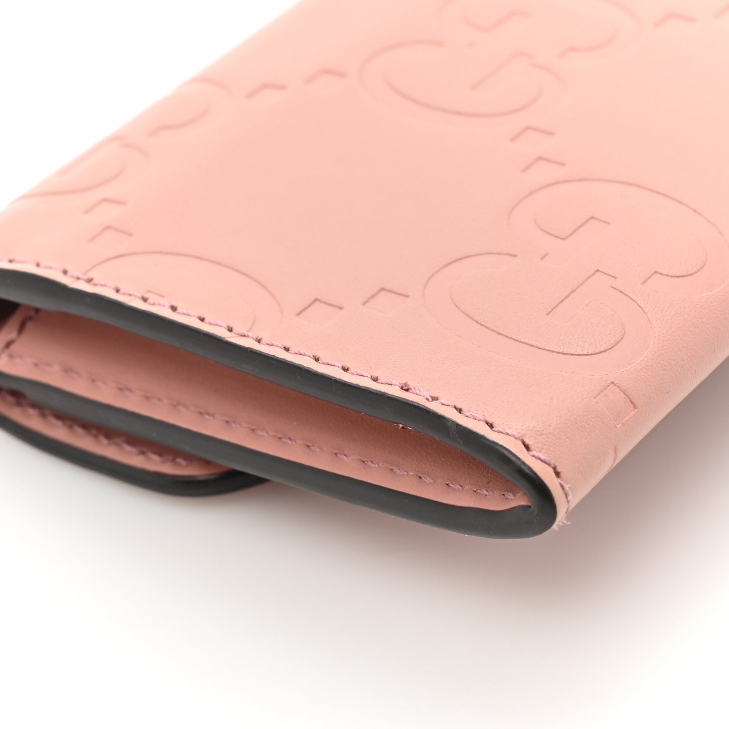 Calfskin Jumbo GG Embossed Snap Wallet Soft Pink