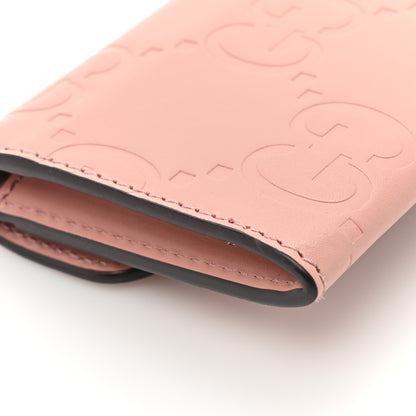 Gucci Calfskin Jumbo GG Embossed Snap Wallet Soft Pink 10 of 11