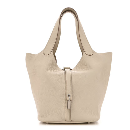 Hermes Taurillon Clemence Picotin Lock 22 MM Beton 1 of 11