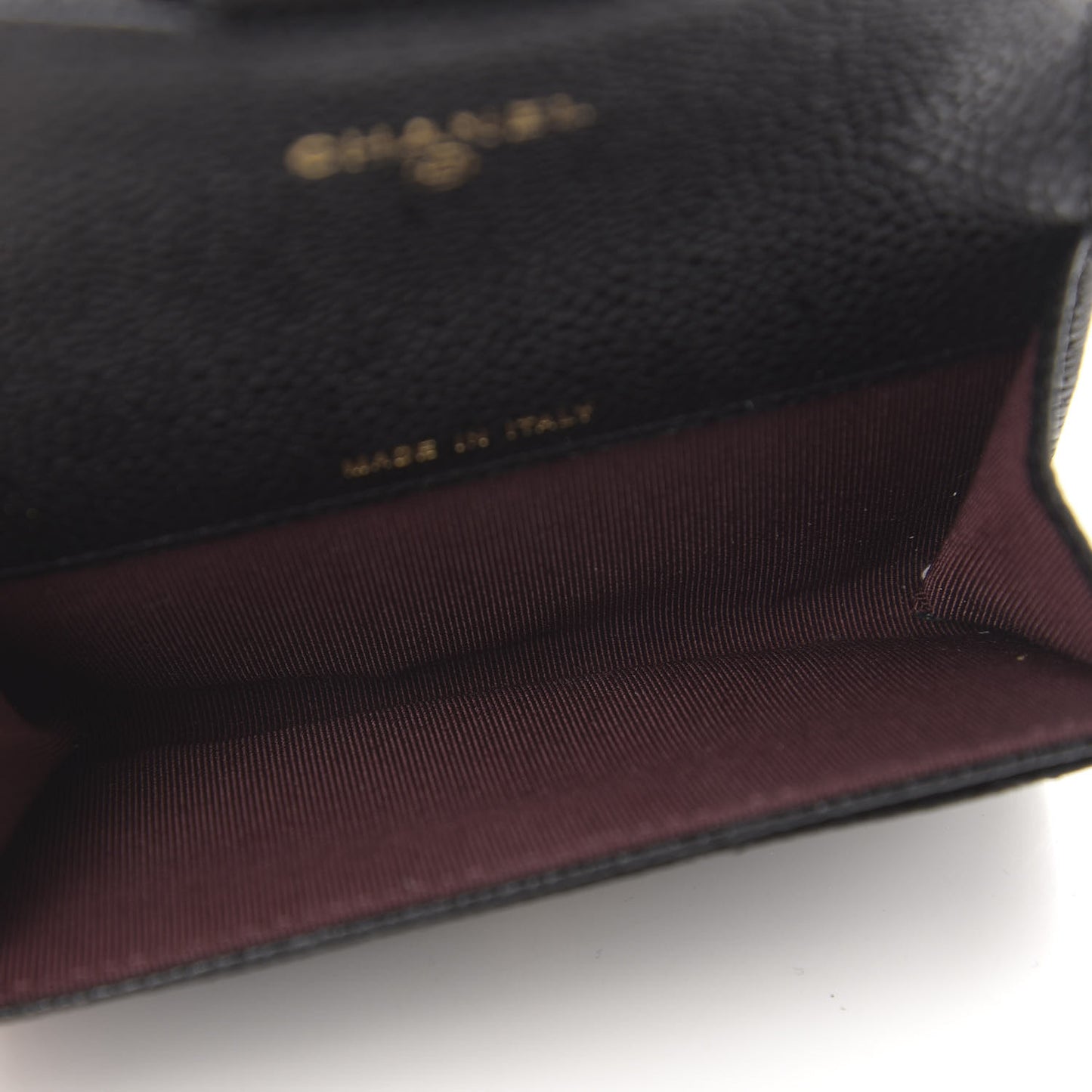 Caviar Quilted Flap Card Holder Black