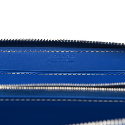 Goyard Goyardine Matignon Zip Around GM Wallet Blue 6 of 9